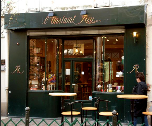 Peinture de la façade d'un bistrot / Salon de thé à Levallois Perret 