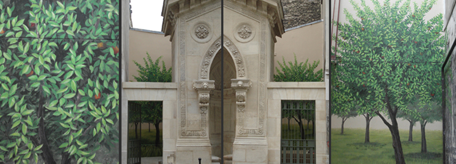 Mur peint Verger en plein Paris